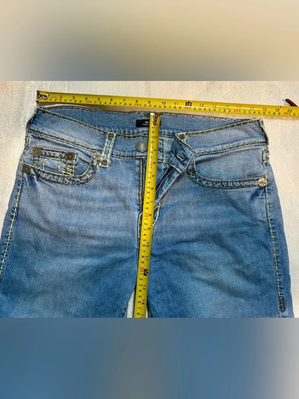 True Religion Men's Light Blue Slim Straight Jeans